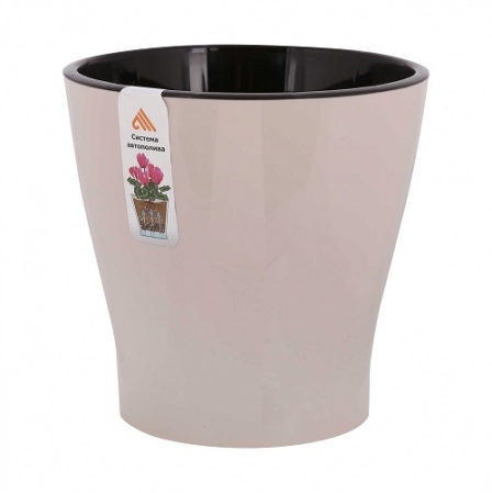 1. Горшок Лея 2,2л М7928 с автополивом, белый-бежевый