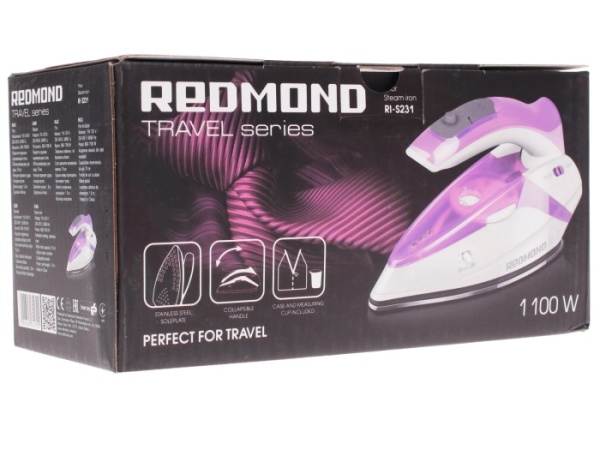 5. Утюг REDMOND RI-S231 1100Вт-пар дорожн. нерж, подошва