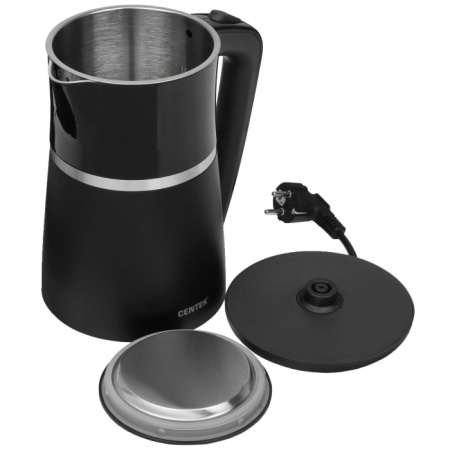 3. Чайник  CT-0028 BLACK металл 1.7л, 2200W, бесшовная колба, двойные стенки