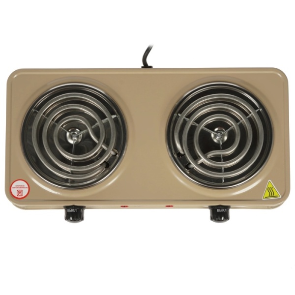 1. Плита электрическая ВАСИЛИСА ВА-902 беж.,2-конф,спираль,1кВт