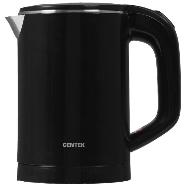 1. Чайник Centek CT-0006 Black 0.6л, 1100Вт, бесшовная колба, двойные стенки, защита от перегрева.