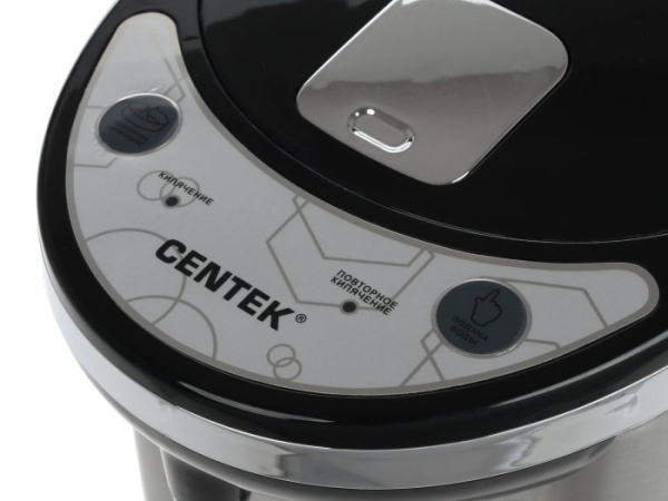 3. Термопот Centek CT-1084 (сталь) 6.0л, 800Вт, 2 способа подачи воды, двойная защита от перегрева
