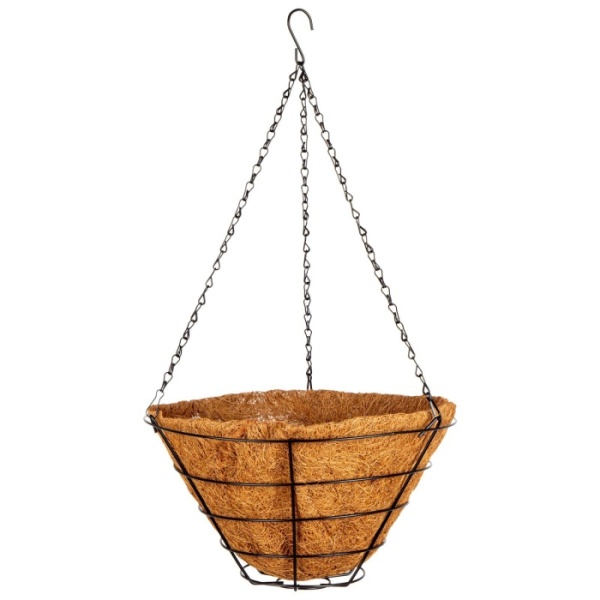 Кашпо подвесное Трапеция с кокосовым.вкладышем д.30см