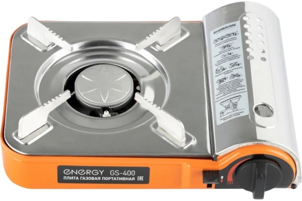 1. Газовая плита ENERGY GS-400 походная, 2 типа газа, кейс